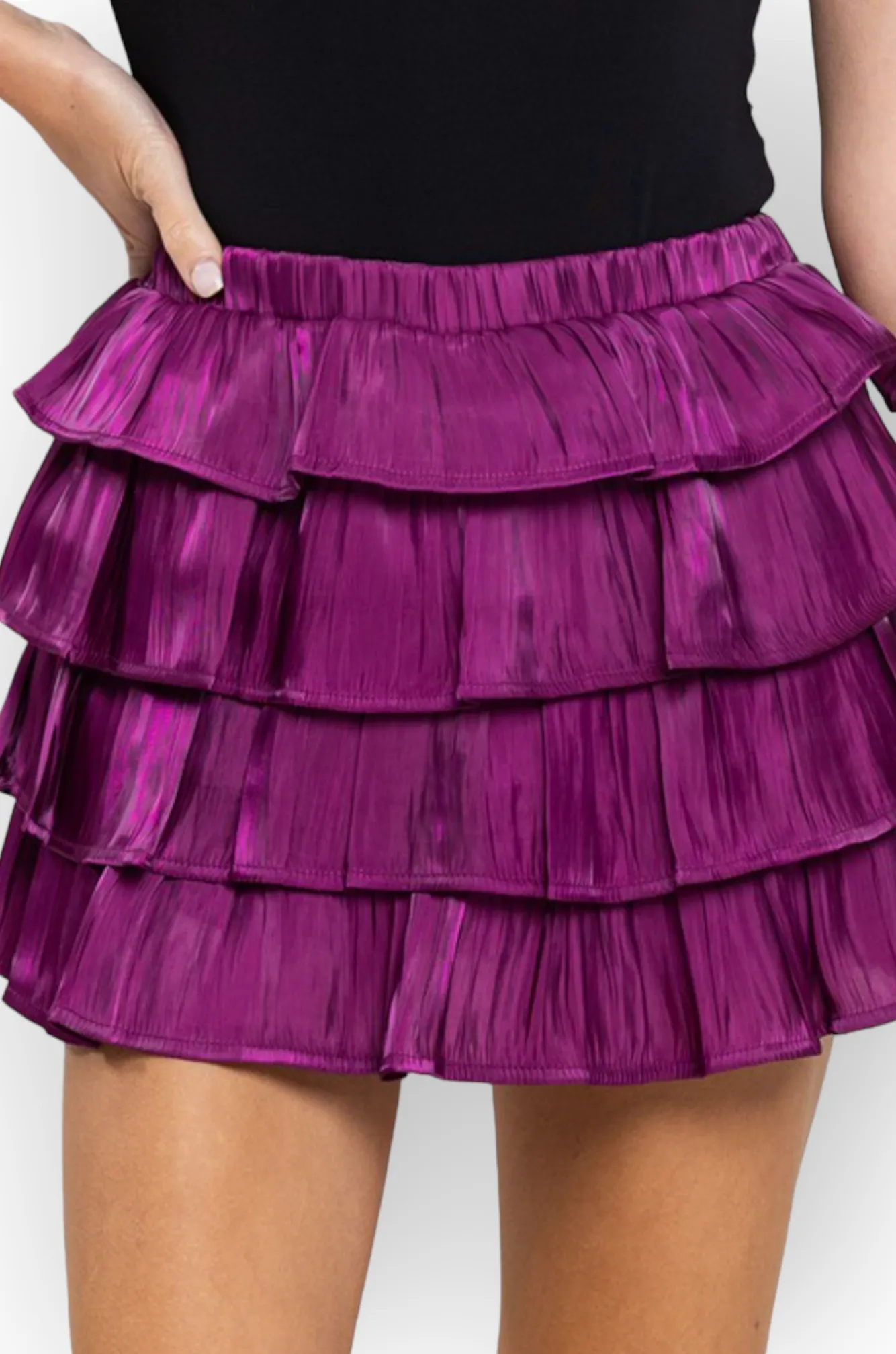 Sweetly Gameday Purple Ruffled Mini Skirt